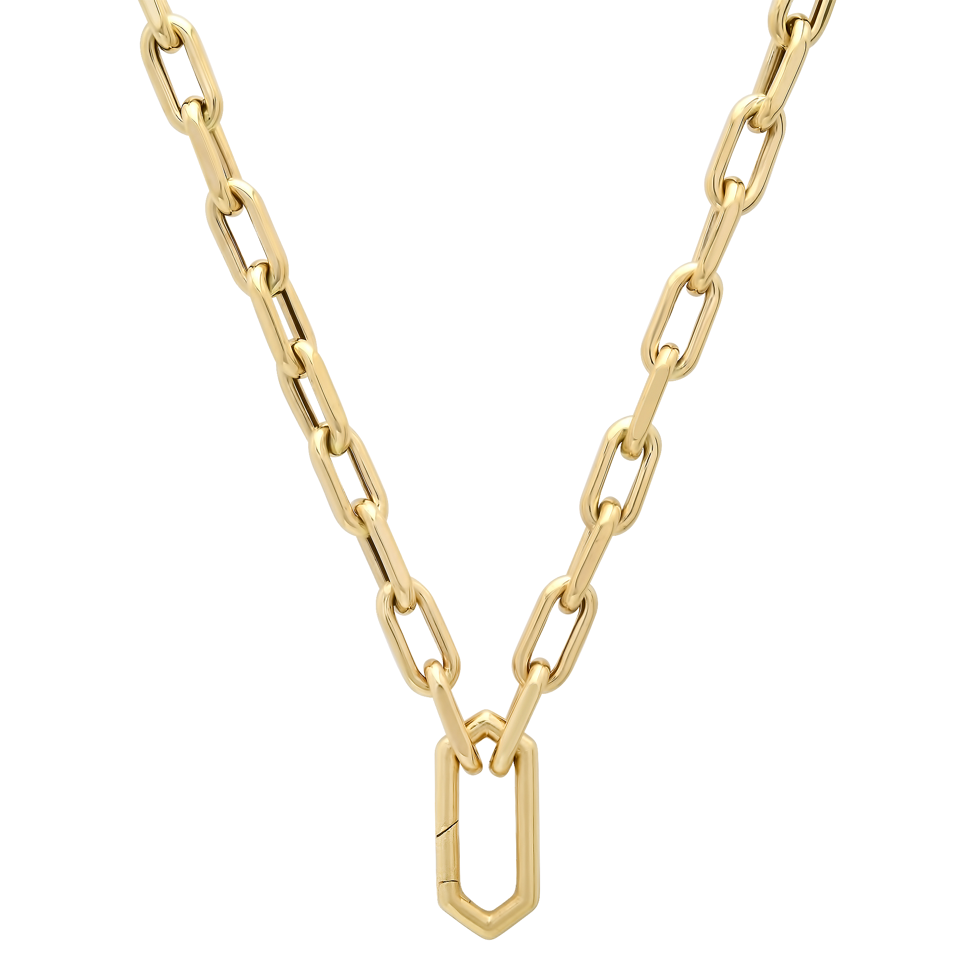 SW Gold & Diamond Hexagon Connector Small Rectangle 26" Necklace