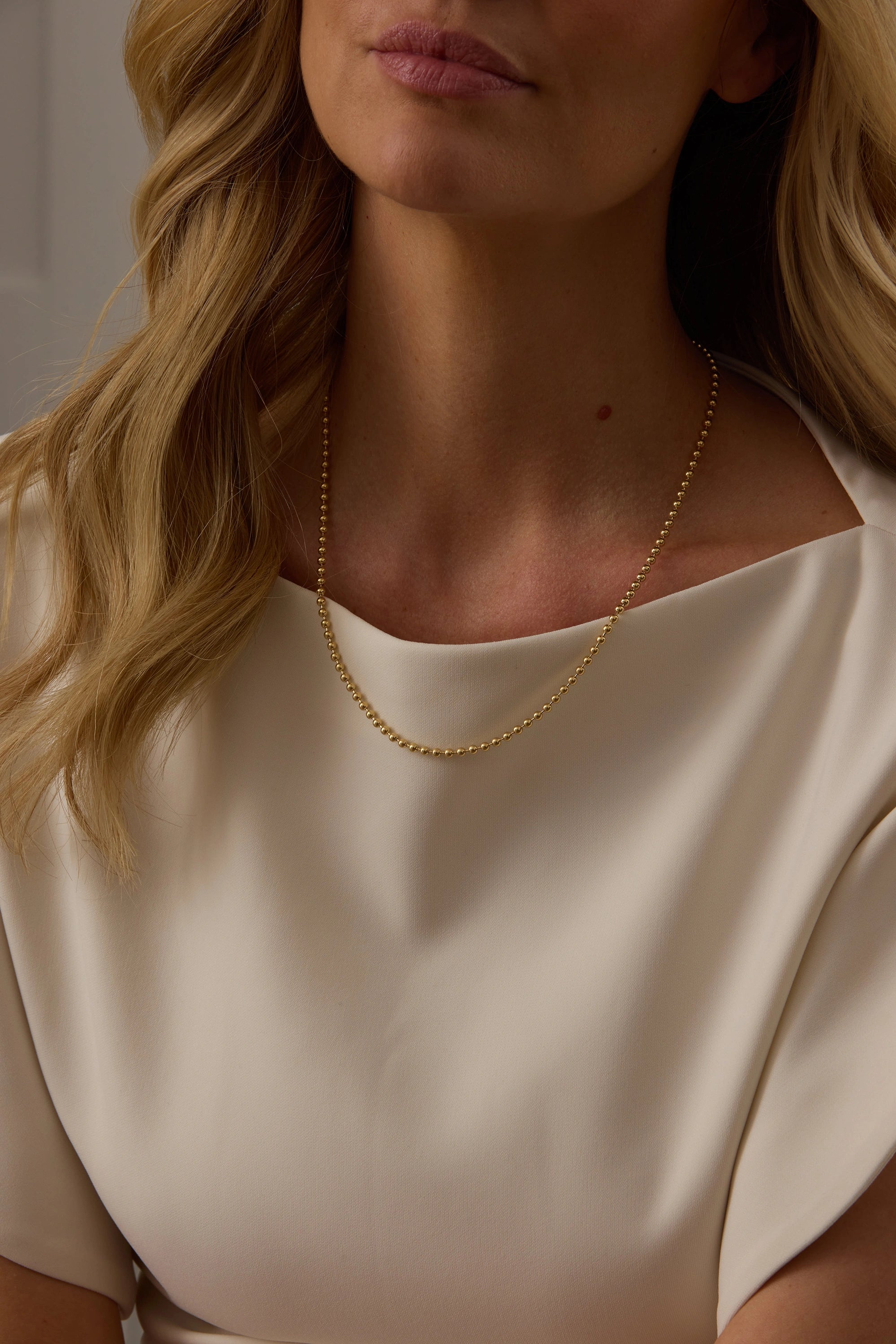 SW Gold Large Round Bead Necklace
