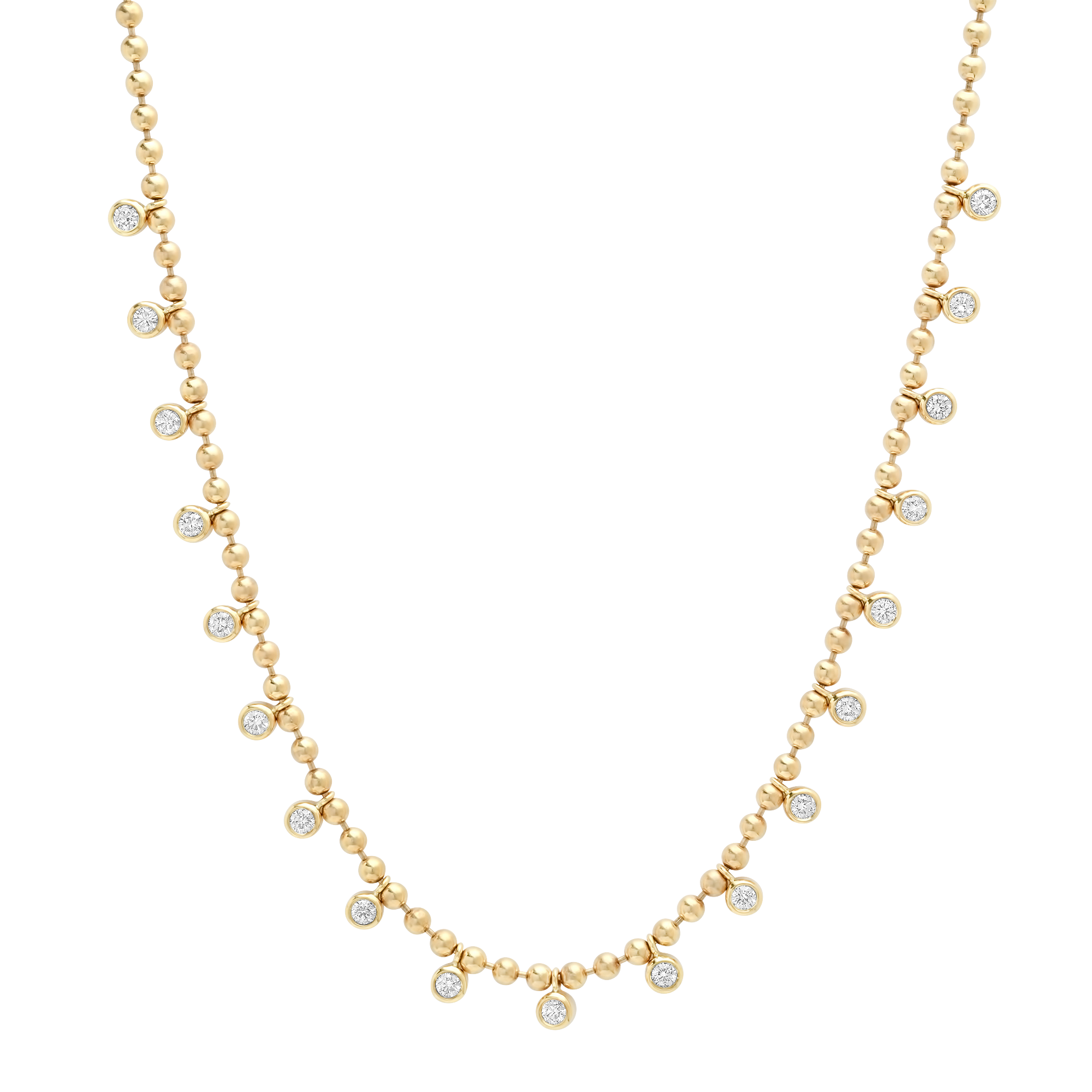 SW Gold 19 Round Diamond 16" Thick Necklace