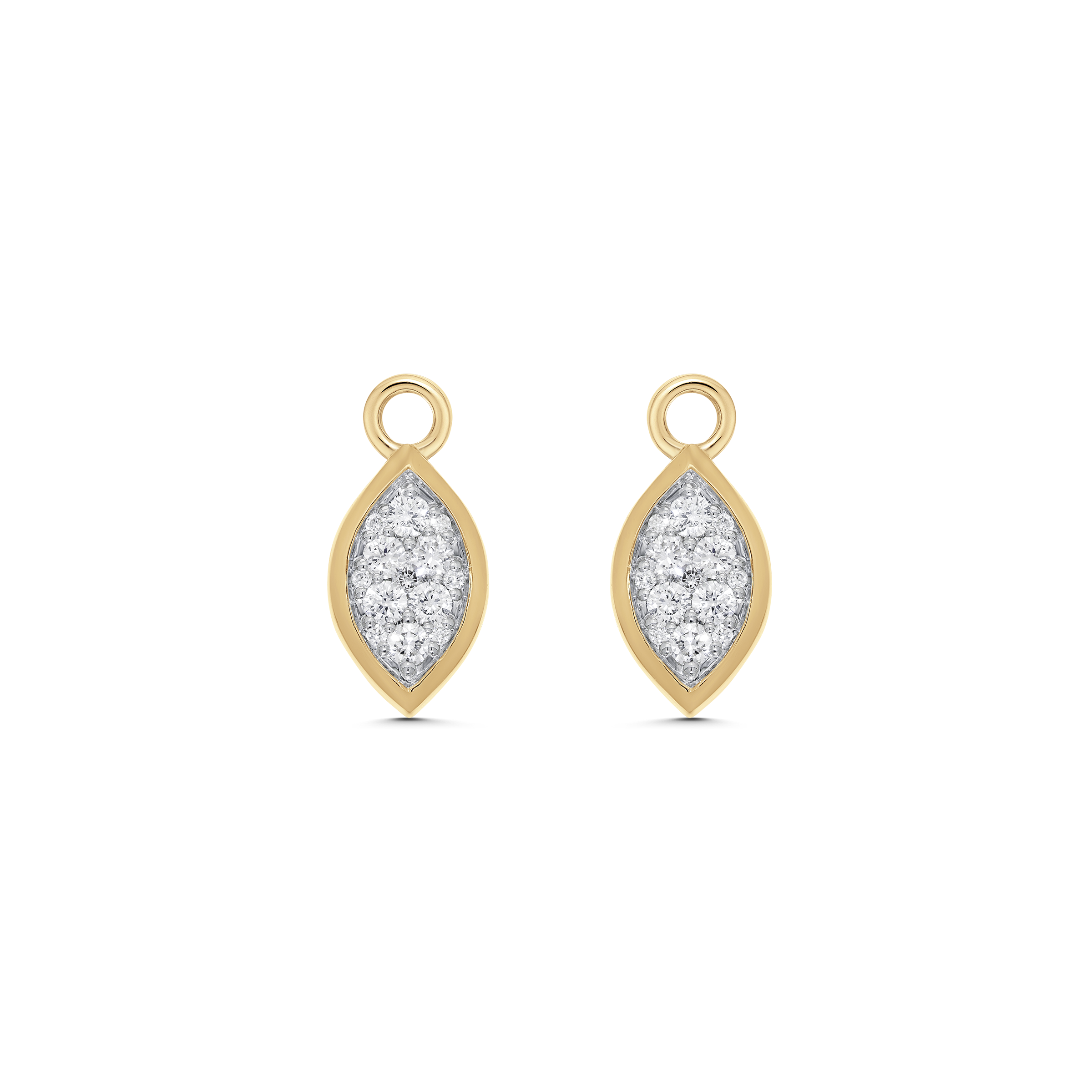 Gold and Diamond Marquis Earring Charms