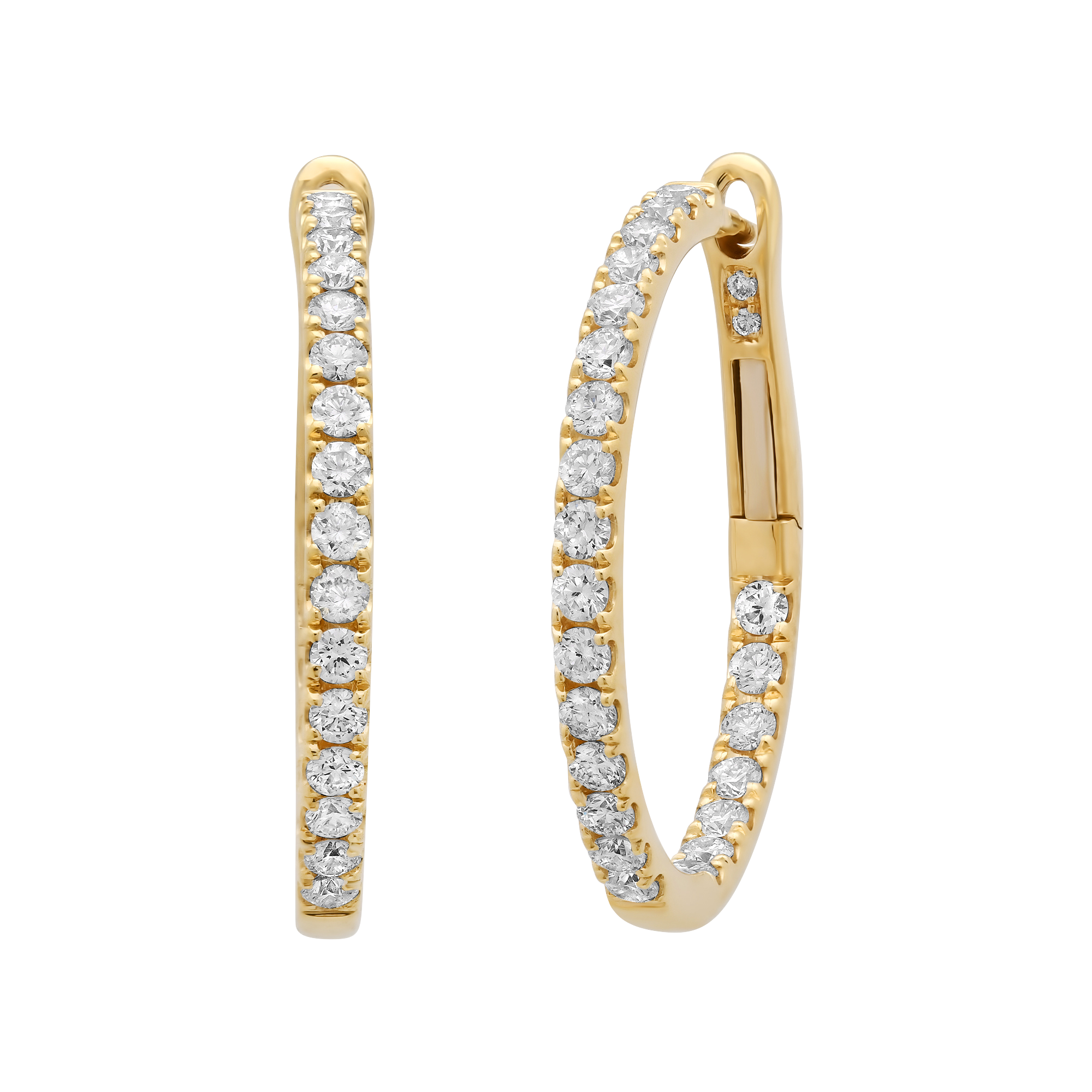 SW Gold & Diamond Round Pettite Eternity Hoops