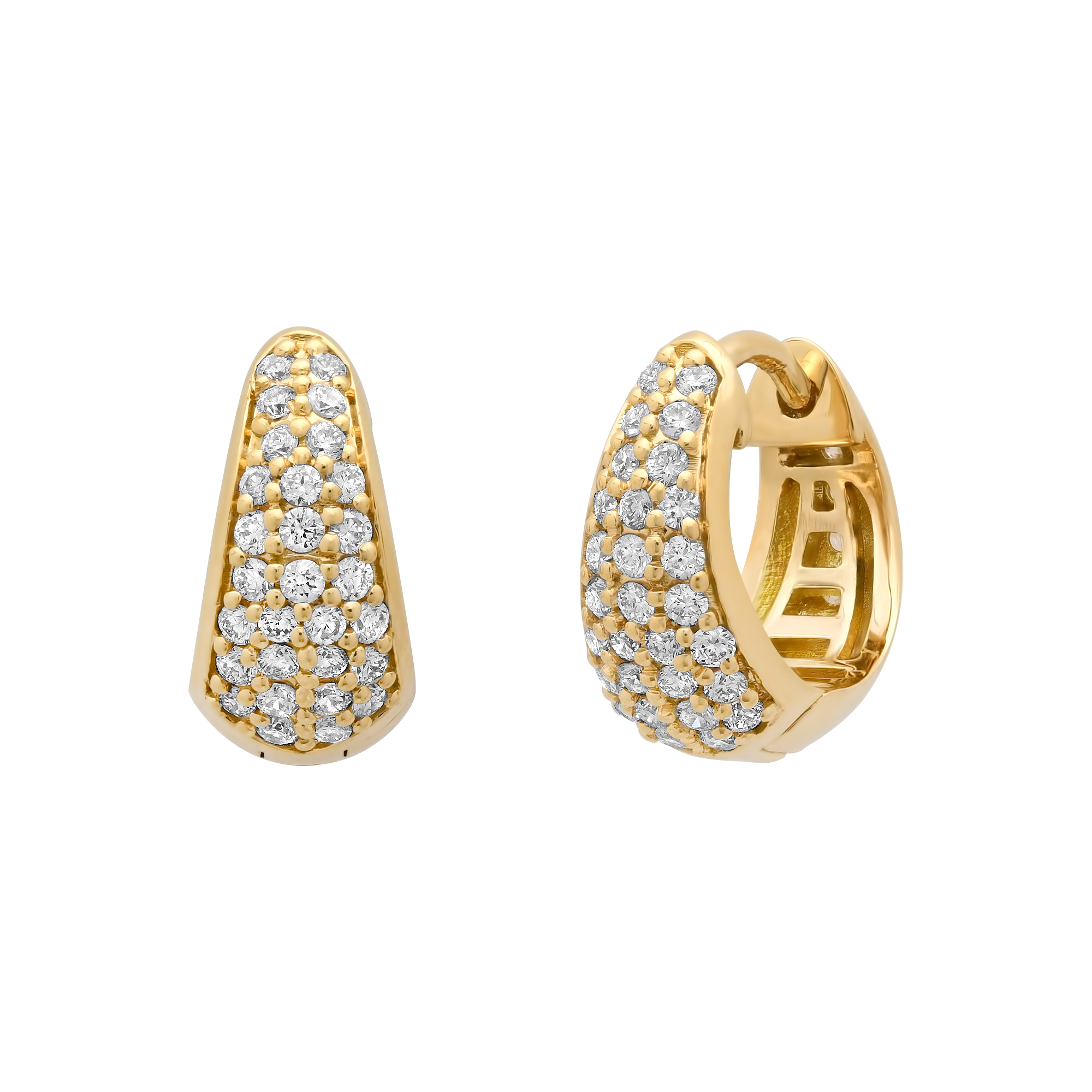 SW Gold & Diamond Tapered Pave Huggies