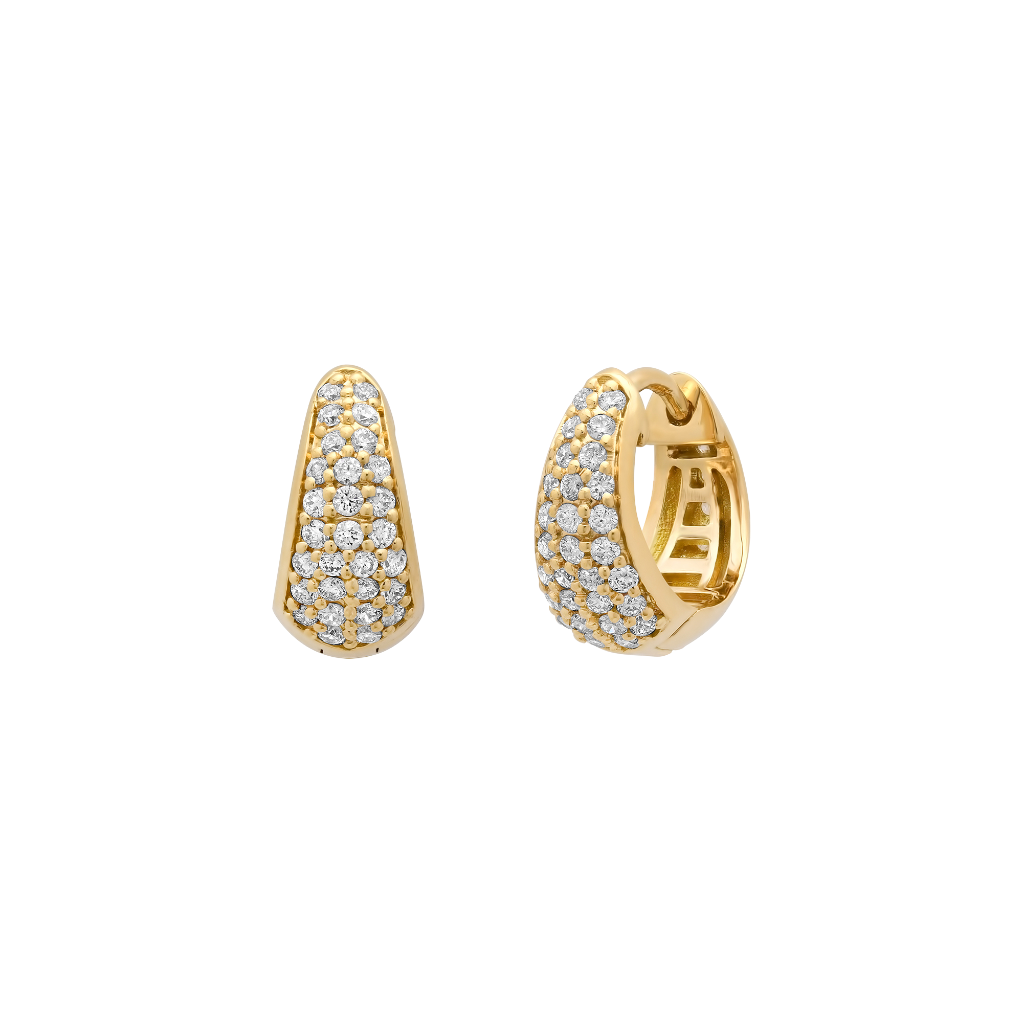 SW Gold & Diamond Tapered Pave Huggies