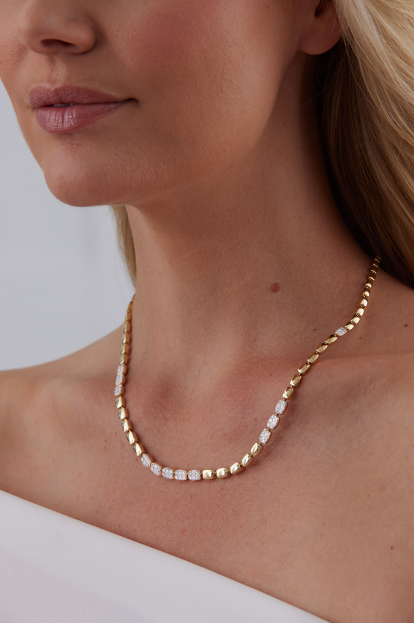 Unity Reverie Cushion Cluster Diamond and Gold Choker