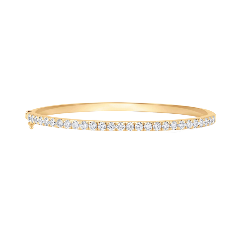 Veena Gold and Diamond Single Row Oval Bangle