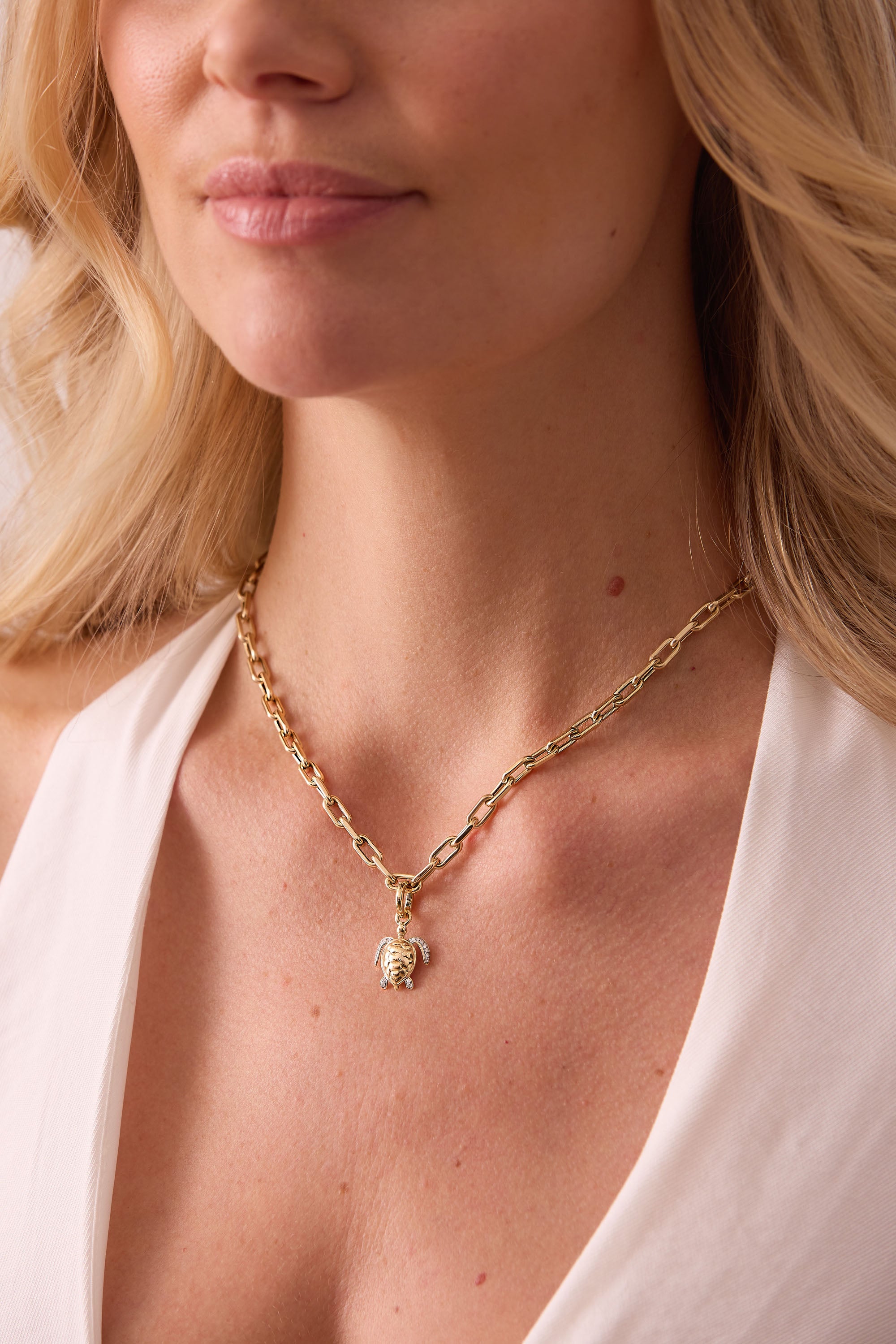 Papua Gold & Diamond Sea Turtle Charm