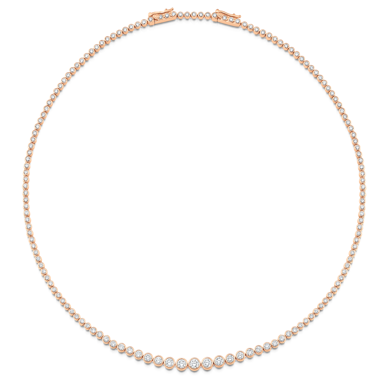 Isadora Round Bezel Diamond and Gold Choker Necklace