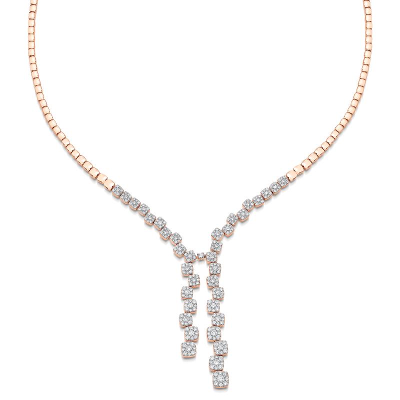 Adira Diamond Cluster Drop Necklace