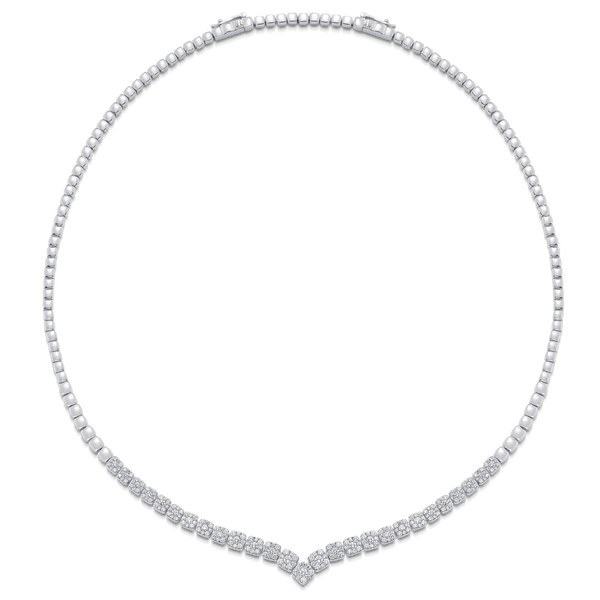 Adira Cushion Diamond Cluster Choker