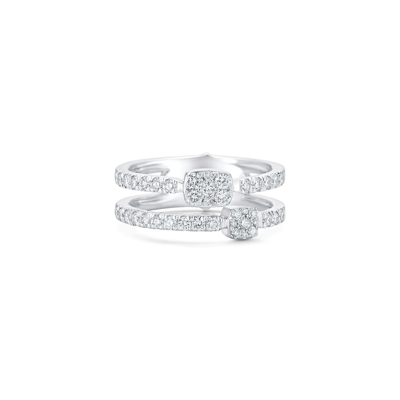 Adira Diamond Cushion Cluster Stacking Ring