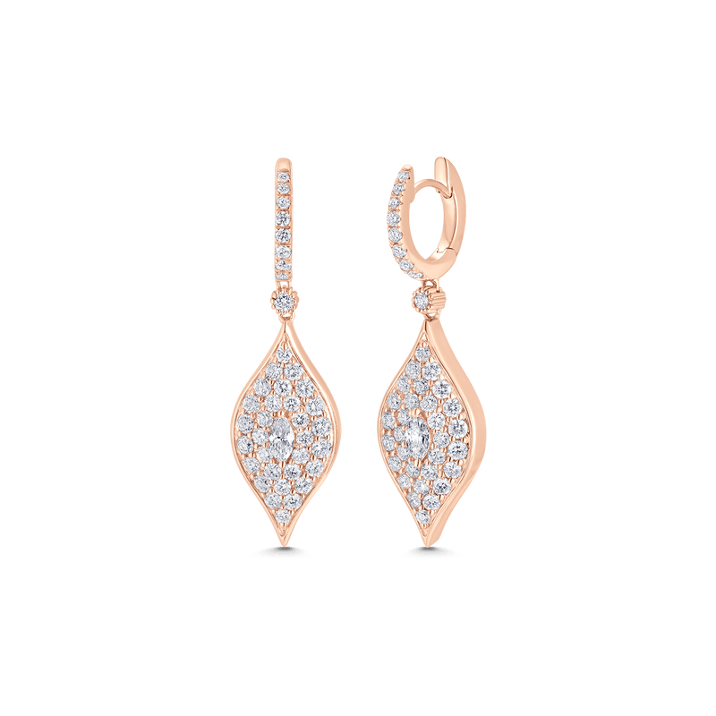 Donna Large Diamond Drop Huggie Earrings