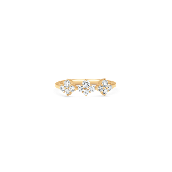 Dujour Gold and Diamond Four-Cluster Ring