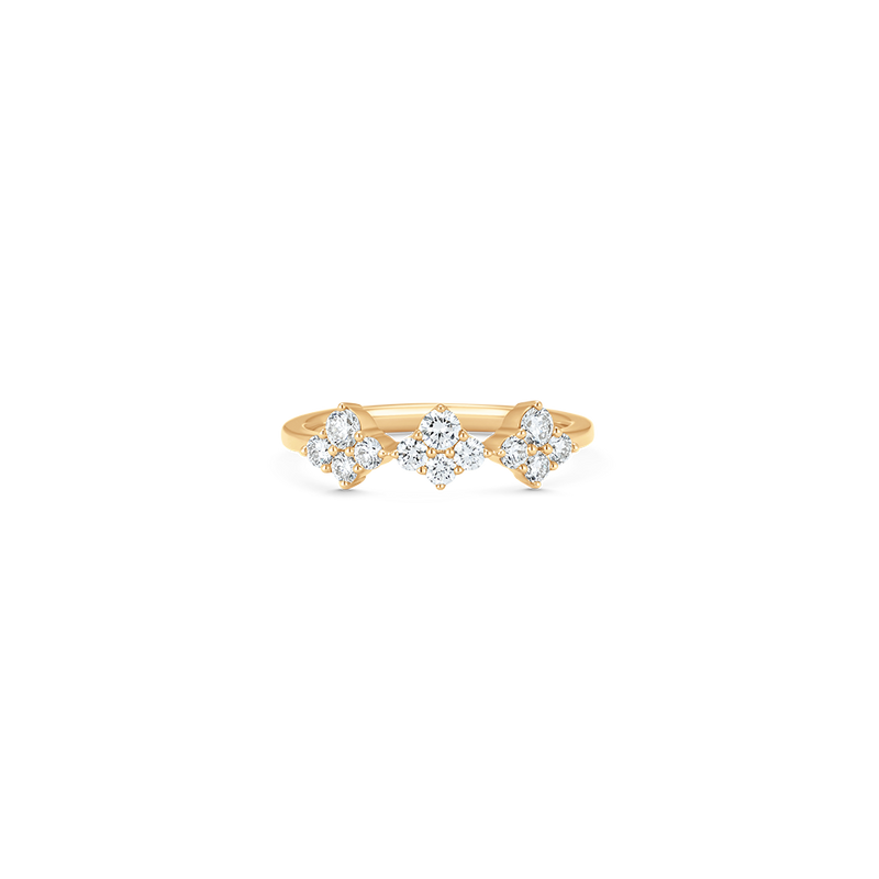 Dujour Gold and Diamond Four-Cluster Ring