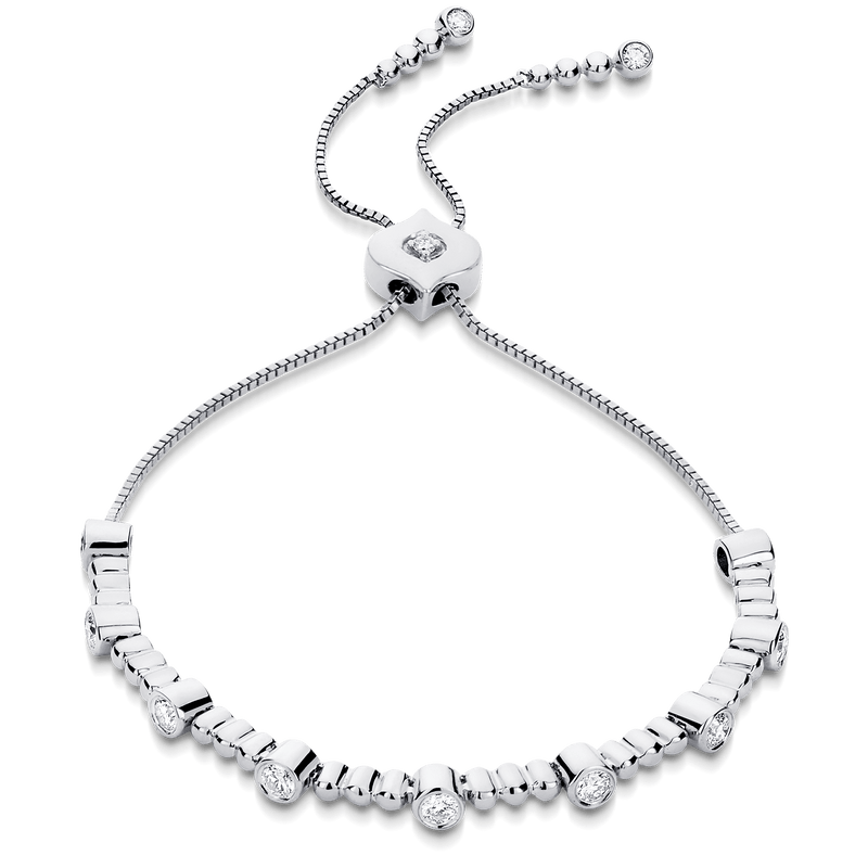 Isadora Bezel & Bead Diamond Bolo Bracelet