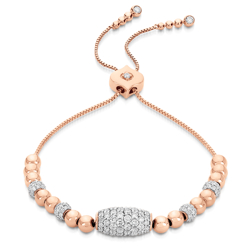 Isadora Cali Oval Diamond Bead Bolo Bracelet