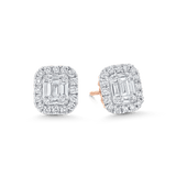 Illusion Emerald Cut Diamond Earrings