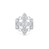Illusion Emerald Cut Multi-cluster Diamond Ring