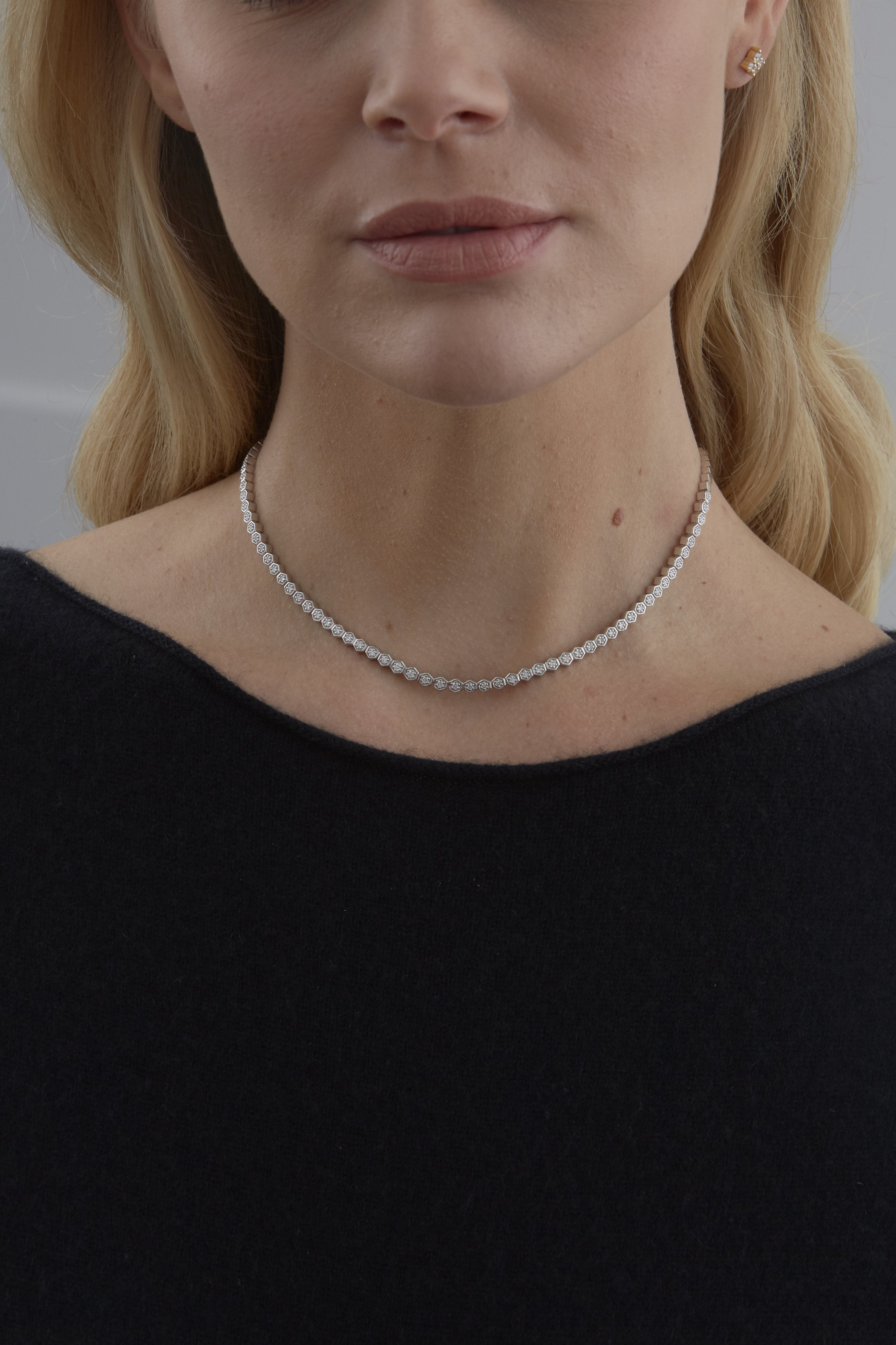 Isadora Petite Hexagon Diamond Choker