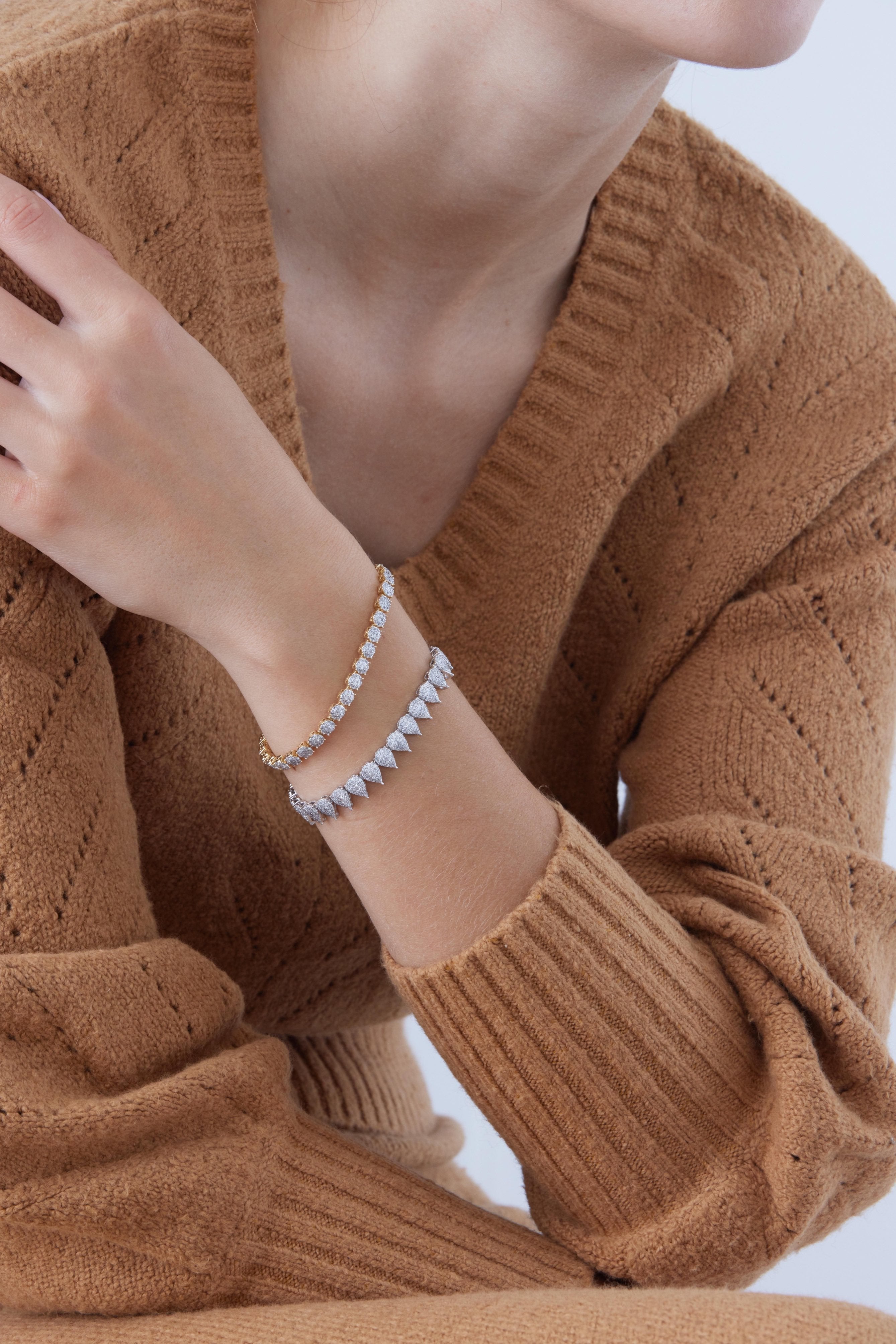 Illusion Pear Petite Diamond Bracelet