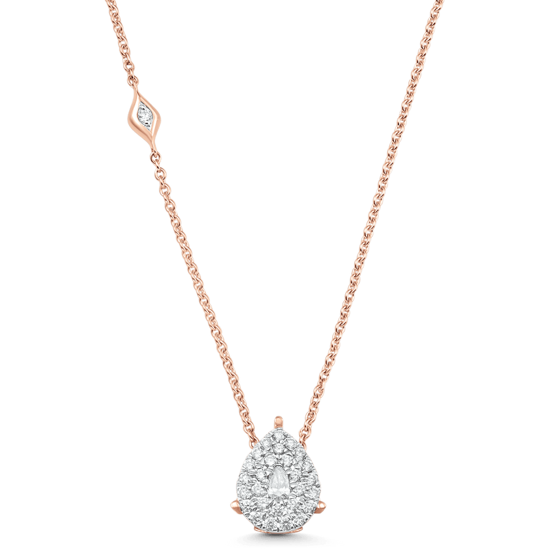 Pear Halo Diamond Necklace Pendant 0.70 Carats - Sarkisians Jewelry