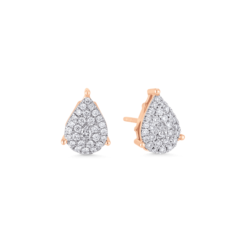 Illusion Pear Diamond Cluster Studs