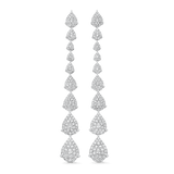 Illusion Pear Diamond Cluster Drop Earrings