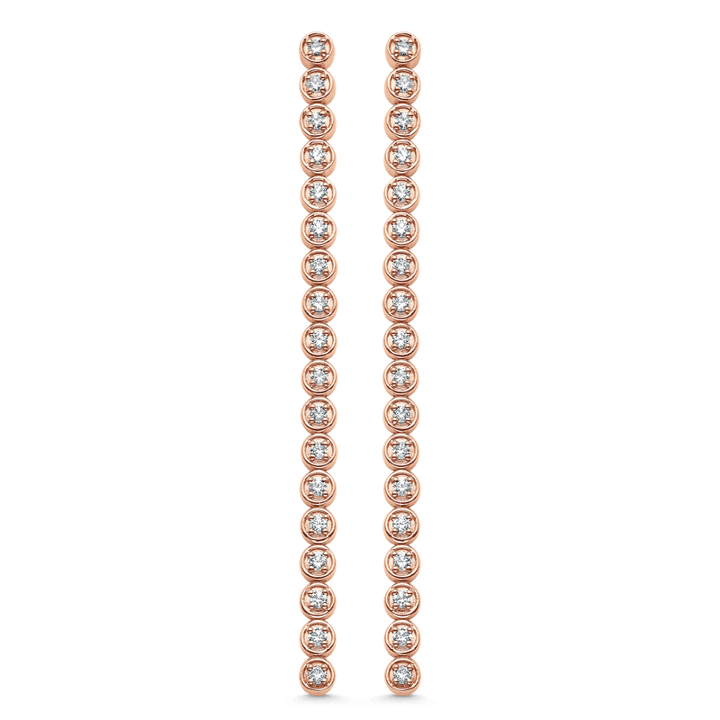 Isadora Diamond Bezel Round Drop Earrings
