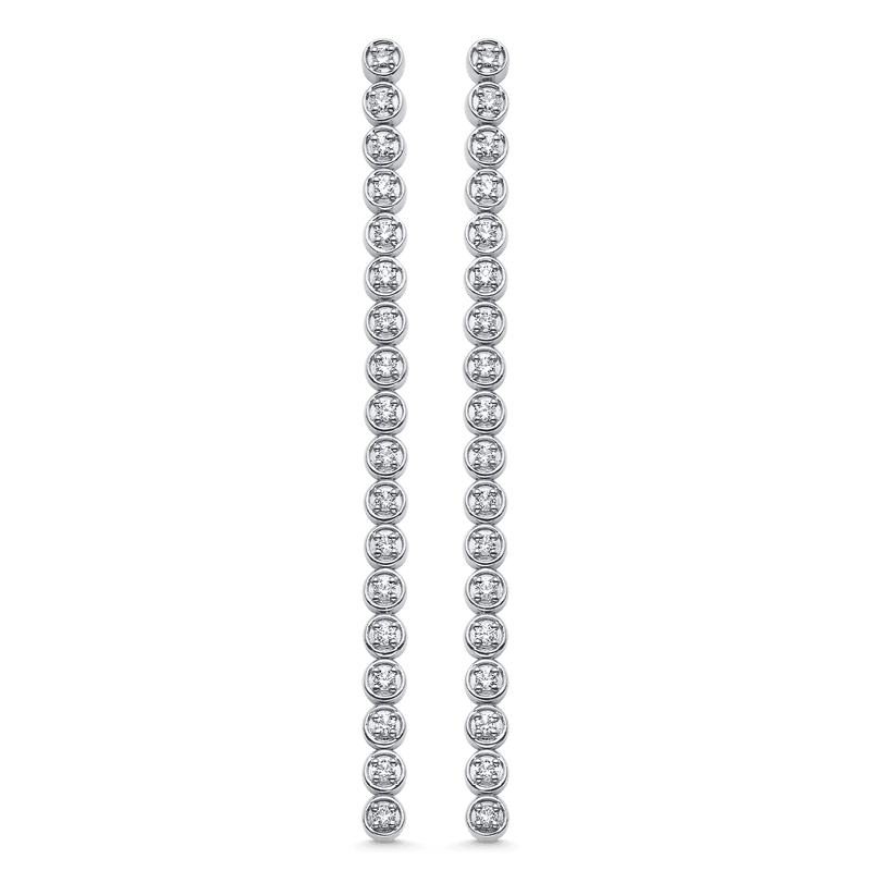 Isadora Diamond Bezel Round Drop Earrings