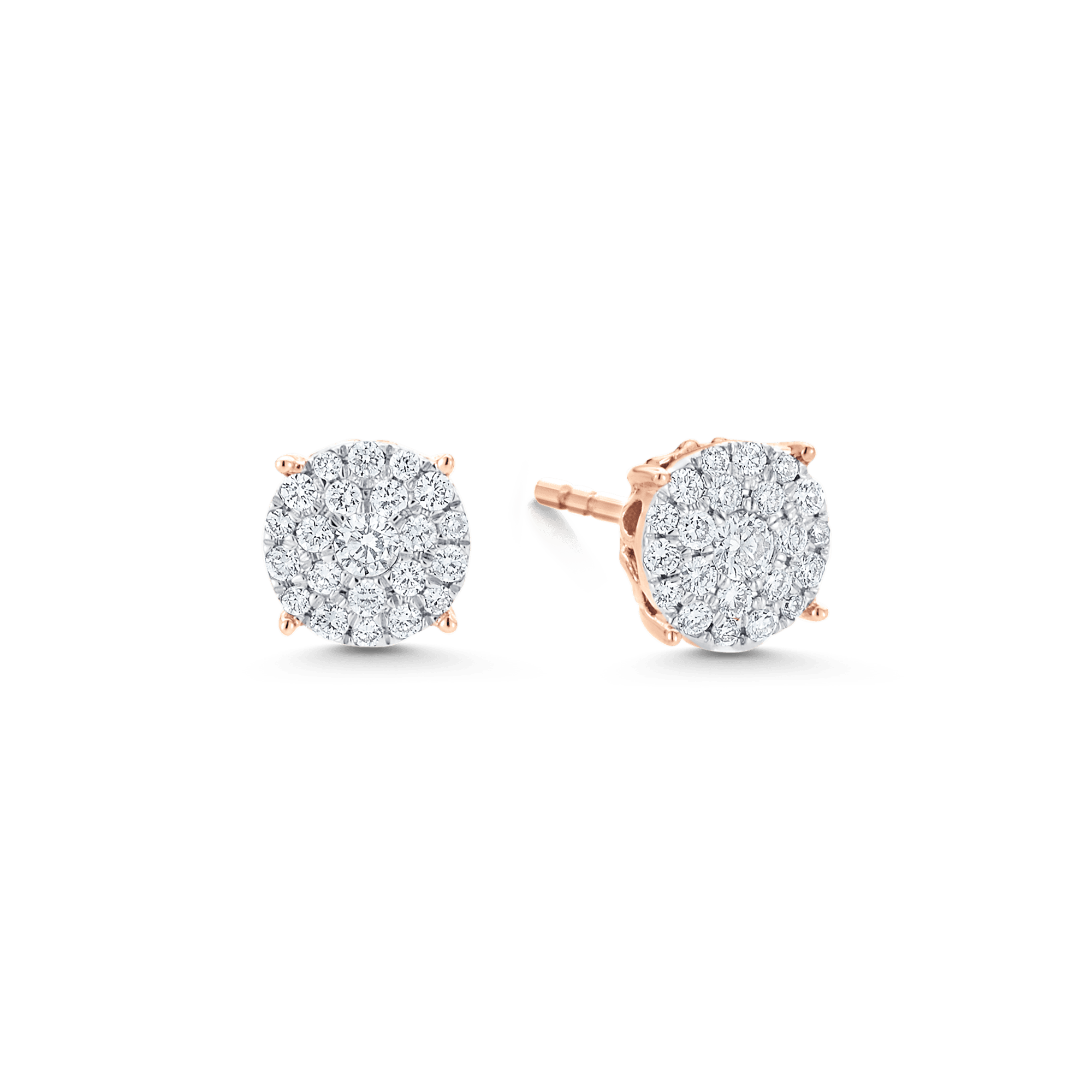 Illusion Round Cut Diamond Studs