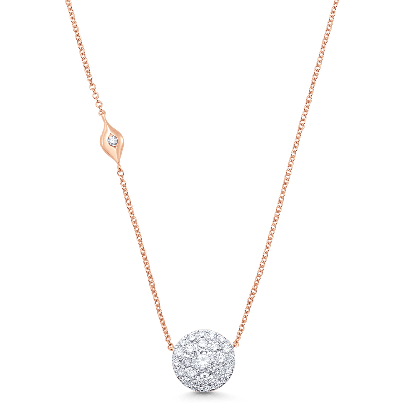 Illusion Round Diamond Pendant Necklace