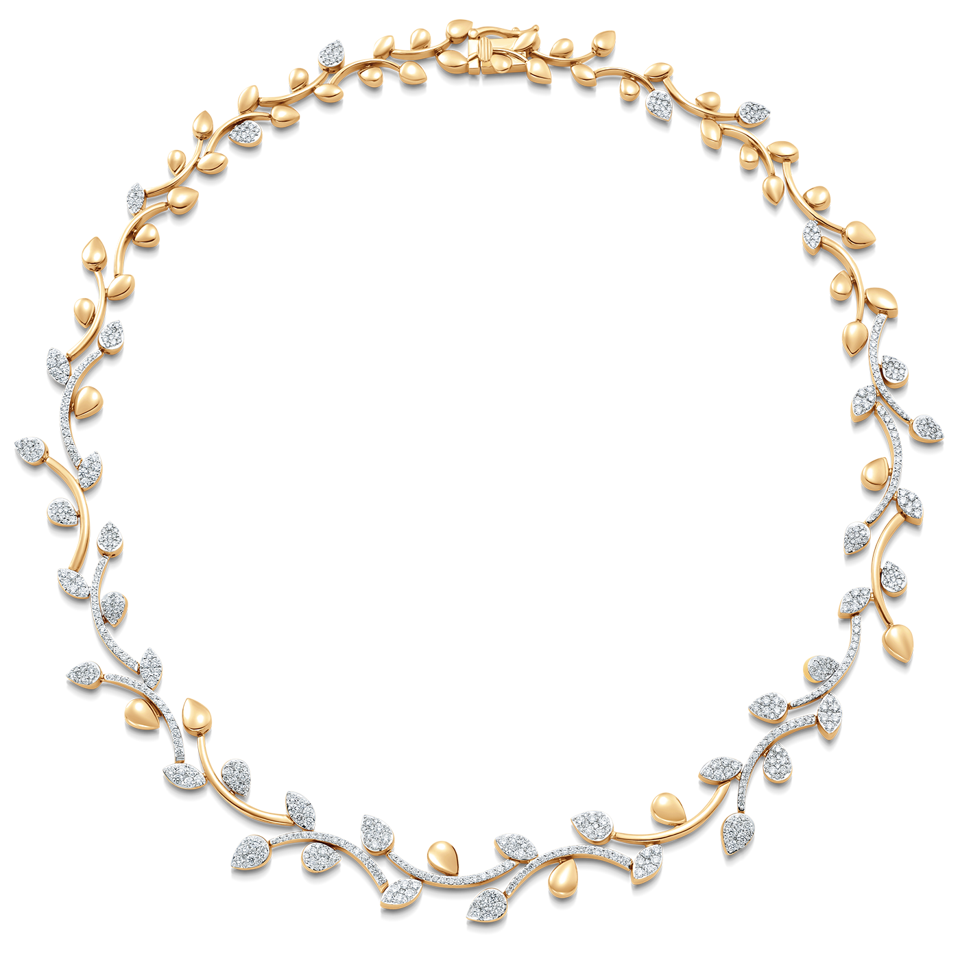 Lierre Gold Marquise and Pear Diamond Vine Choker Necklace