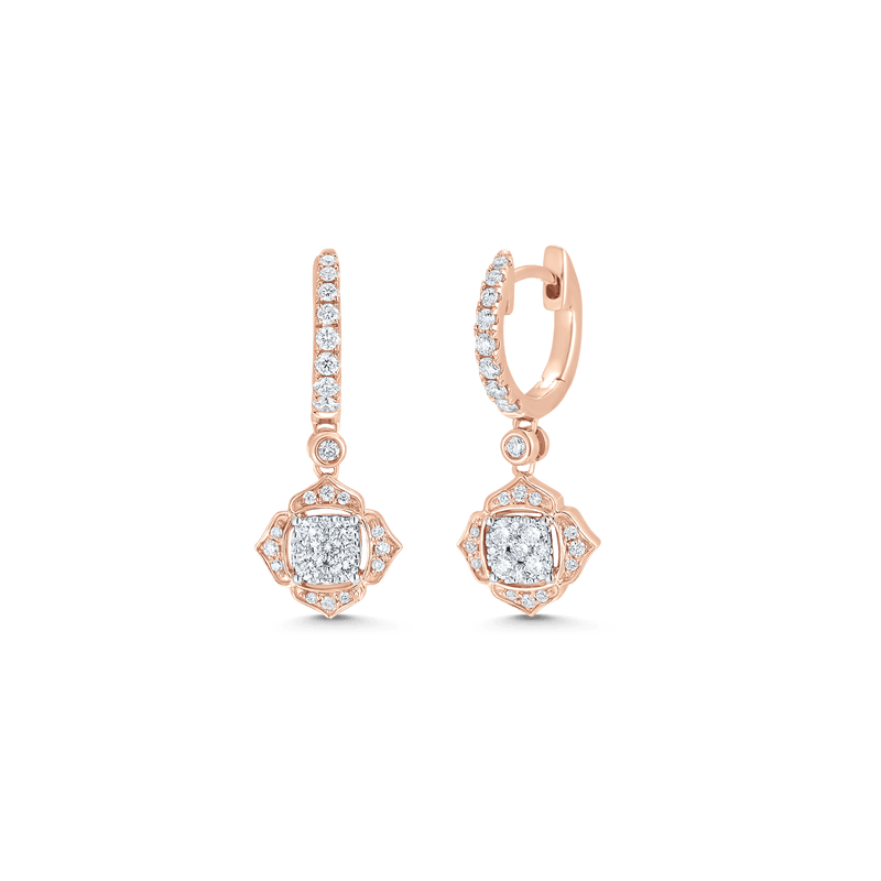 Leela Diamond Drop Huggie Earrings