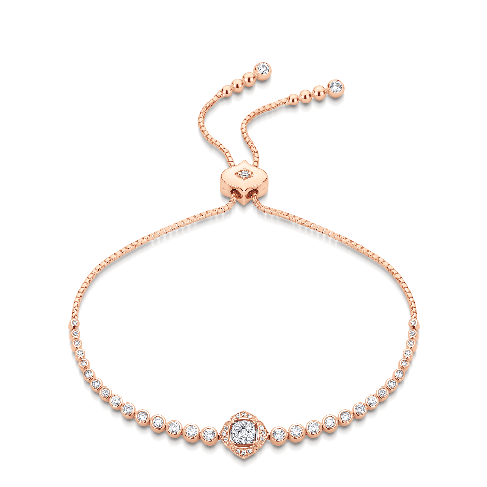 Leela Bezel Set Diamond Bolo Bracelet