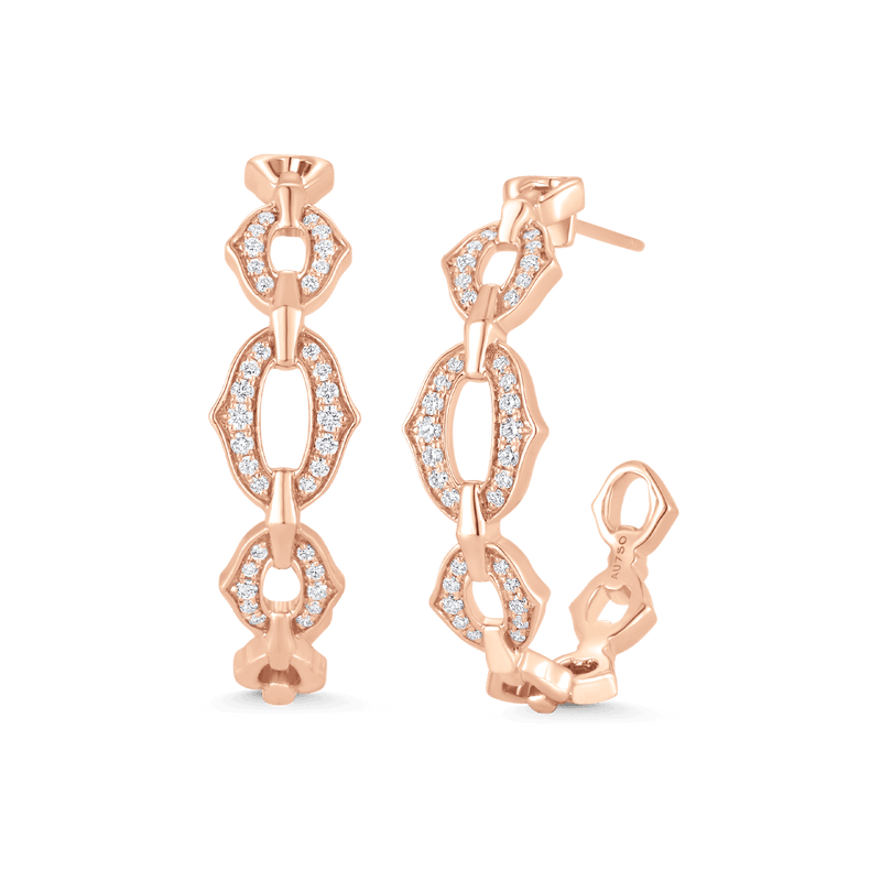 Lucia Diamond Chain Link Hoop Earrings