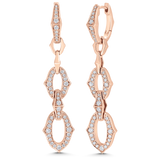 Lucia Double Diamond Gold Link Drop Earrings