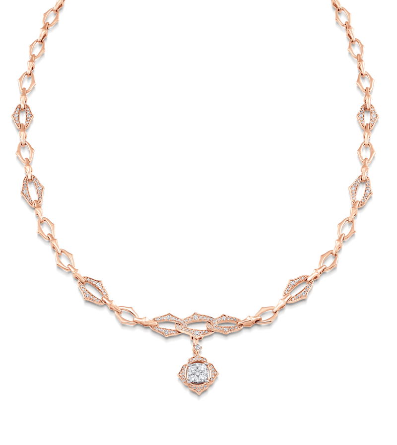 Rubans Gold Plated American Diamond Necklace Set.