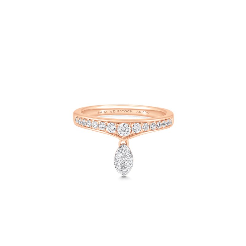 Lucia Marquise Shaped Diamond Cluster Taj Ring