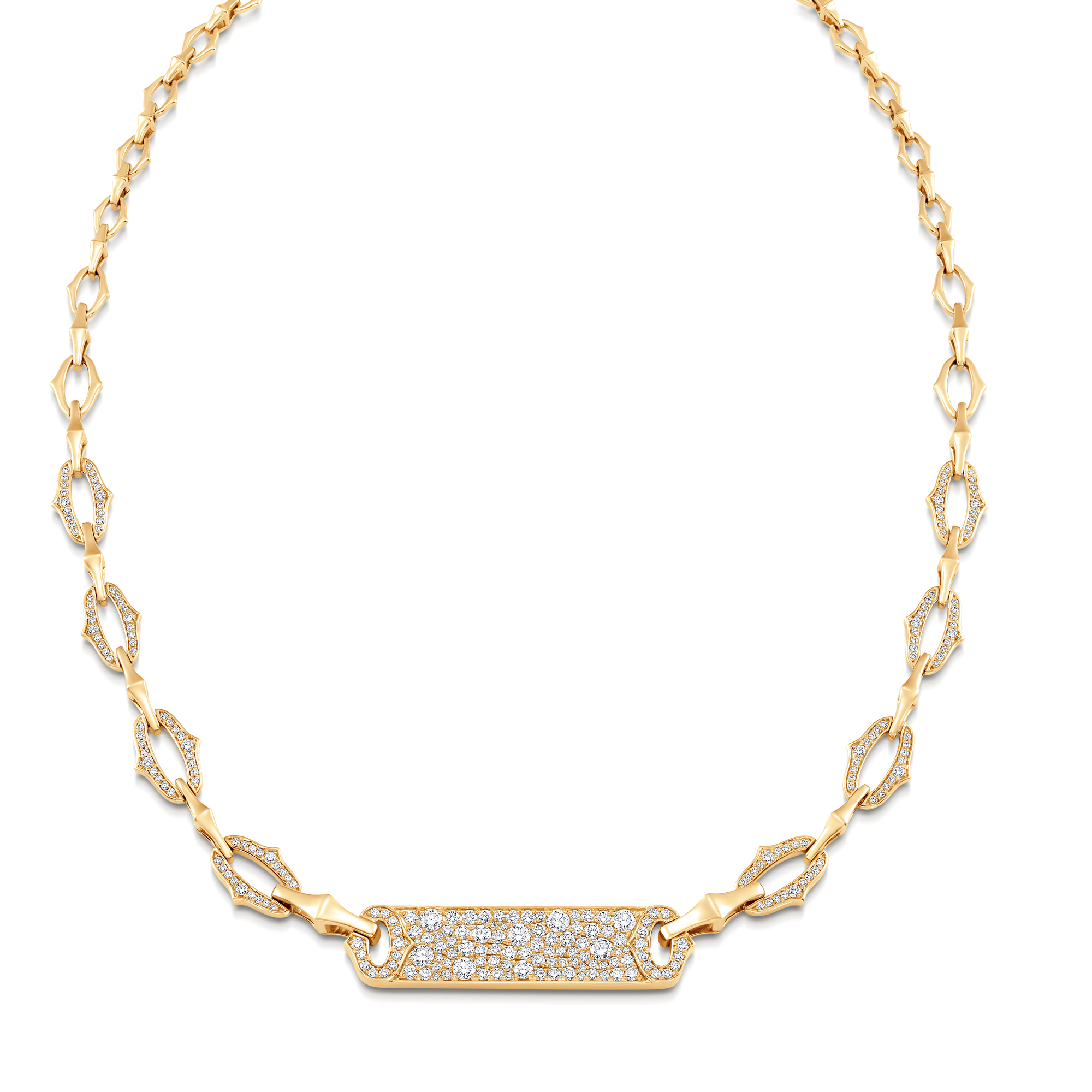 Lucia Pave Diamond Bar Tag Necklace