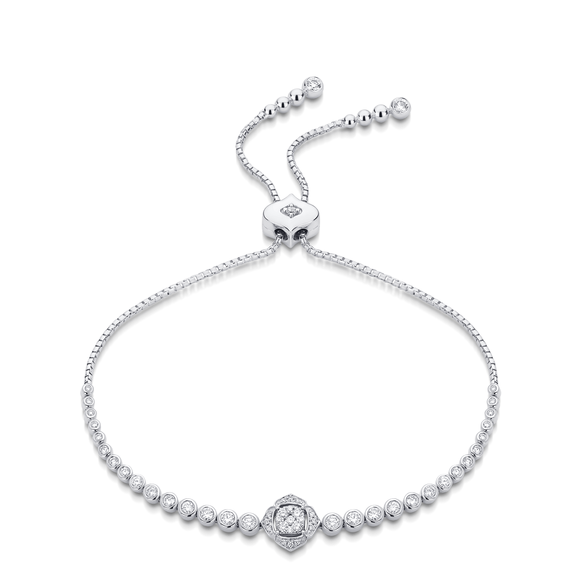 Leela Bezel Set Diamond Bolo Bracelet