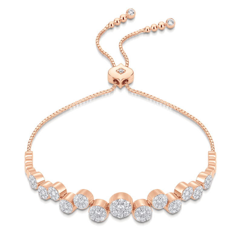 Muna Round Diamond Cluster Bolo Bracelet