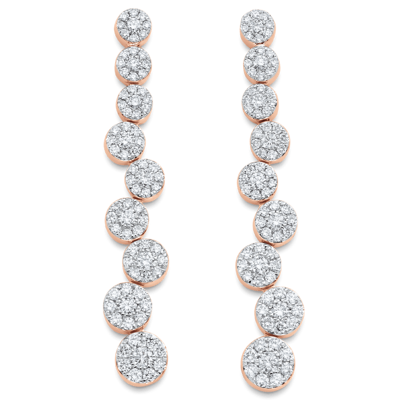 Muna Round Diamond Drop Earrings