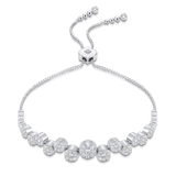 Muna Round Diamond Cluster Bolo Bracelet