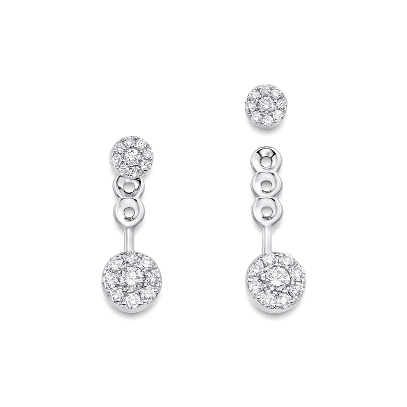 Muna Round Diamond Cluster Ear Jackets Designer Fine Jewelry by