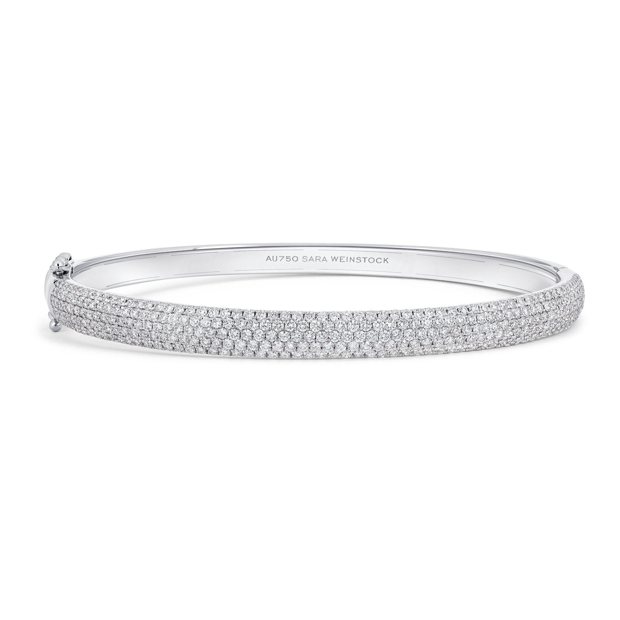 Veena Oval Five Row Diamond Cuff Bangle