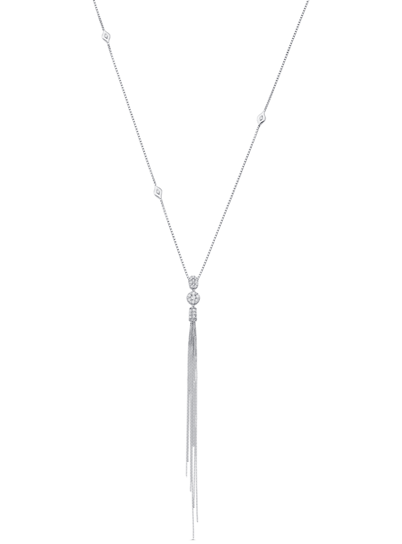 Nappa Diamond Tassel Necklace