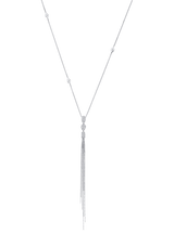 Nappa Gold Tassel Diamond Necklace