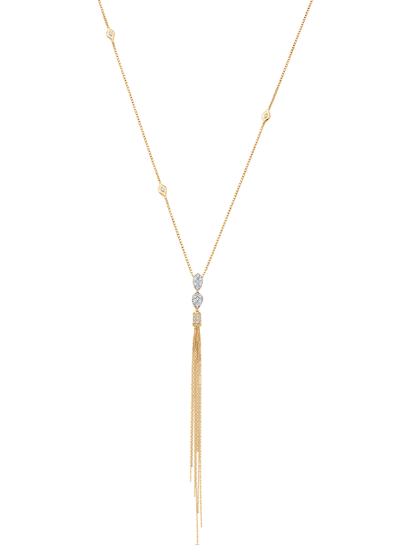 Nappa Gold Tassel Diamond Necklace
