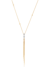 Nappa Diamond Cluster Tassel Necklace