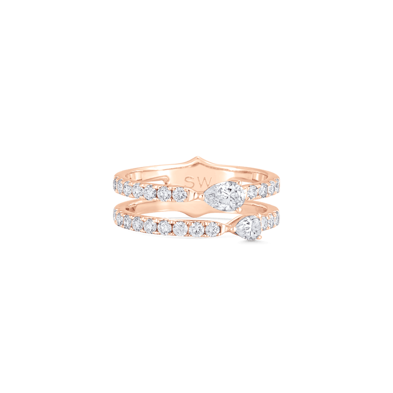 Purity Two Pear Diamond Ring | Designer Fine Jewelry by Sara Weinstock