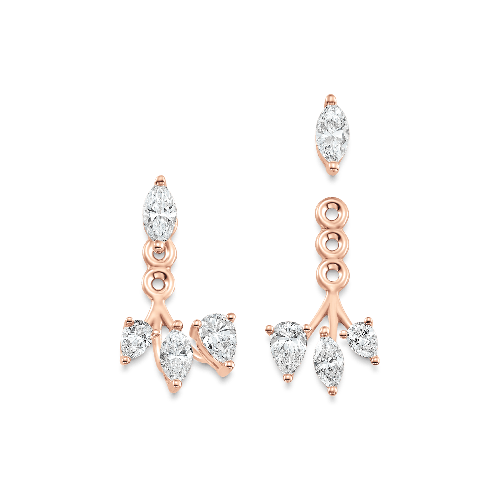 Purity Four Diamond Ear Jacket Earrings